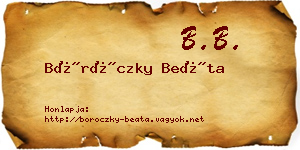 Böröczky Beáta névjegykártya